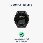 Laptop, Telefoane si Tablete - Wearables si gadgeturi - Wearables - Accesorii wearables - Husa smartwatch Kwmobile pentru Garmin Fenix 7S, Fenix 7S Solar, antisoc, antizgarieturi, silicon, negru, argintiu - Infinity.ro