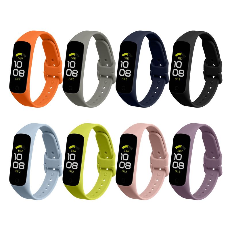 Laptop, Telefoane si Tablete - Wearables si gadgeturi - Wearables - Accesorii wearables - Set 8 curele pentru smartwatch Kwmobile pentru Samsung Galaxy Fit 2, curea reglabila, silicon, multicolor - Infinity.ro