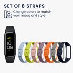 Laptop, Telefoane si Tablete - Wearables si gadgeturi - Wearables - Accesorii wearables - Set 8 curele pentru smartwatch Kwmobile pentru Samsung Galaxy Fit 2, curea reglabila, silicon, multicolor - Infinity.ro