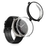 Laptop, Telefoane si Tablete - Wearables si gadgeturi - Wearables - Accesorii wearables - Set 2 huse smartwatch Kwmobile pentru Amazfit Active 2 (A2437), antizgarieturi, flexibil, silicon, transparent, negru - Infinity.ro