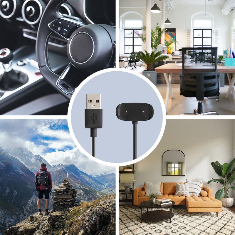 Laptop, Telefoane si Tablete - Wearables si gadgeturi - Wearables - Accesorii wearables - Cablu alimentare Kwmobile pentru Amazfit GTR Mini, GTS 4 Mini, GTS 2 Mini, Active Edge, incarcare, plastic, negru - Infinity.ro