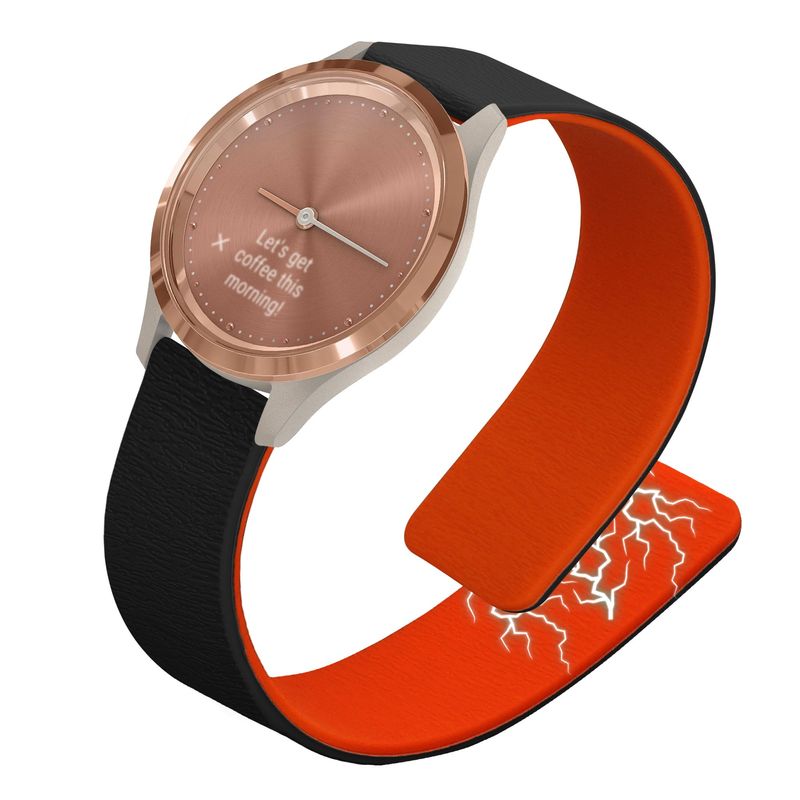 Laptop, Telefoane si Tablete - Wearables si gadgeturi - Wearables - Accesorii wearables - Curea smartwatch Kwmobile pentru Garmin vivomove 3S, vivoactive 4S, inchidere magnetica, silicon, negru, portocaliu - Infinity.ro