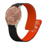 Laptop, Telefoane si Tablete - Wearables si gadgeturi - Wearables - Accesorii wearables - Curea smartwatch Kwmobile pentru Garmin vivomove 3S, vivoactive 4S, inchidere magnetica, silicon, negru, portocaliu - Infinity.ro