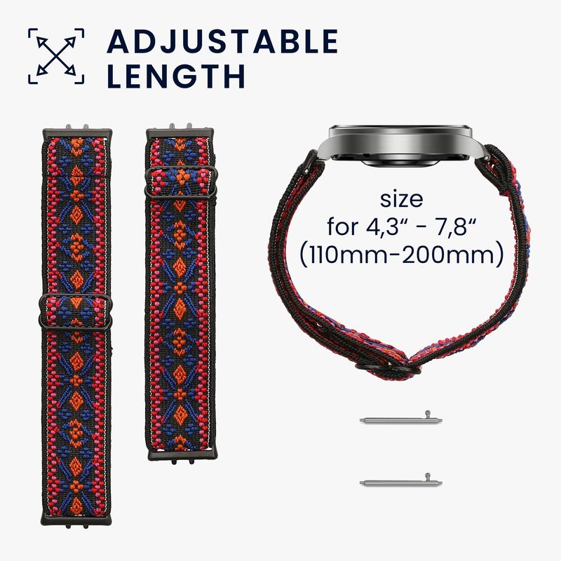 Laptop, Telefoane si Tablete - Wearables si gadgeturi - Wearables - Accesorii wearables - Curea pentru smartwatch Kwmobile pentru Samsung Galaxy Fit 3, curea reglabila, nailon, portocaliu, rosu - Infinity.ro