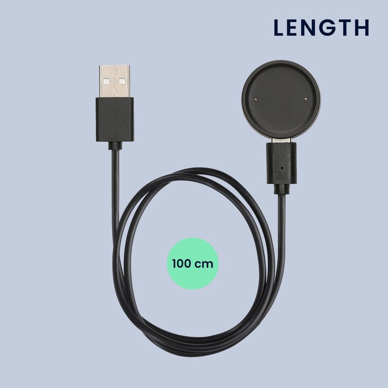 Laptop, Telefoane si Tablete - Wearables si gadgeturi - Wearables - Accesorii wearables - Cablu alimentare Kwmobile pentru Amazfit Bip 6, Active 2 (A2437), Active 2 Square (A2434), incarcare, plastic, negru - Infinity.ro
