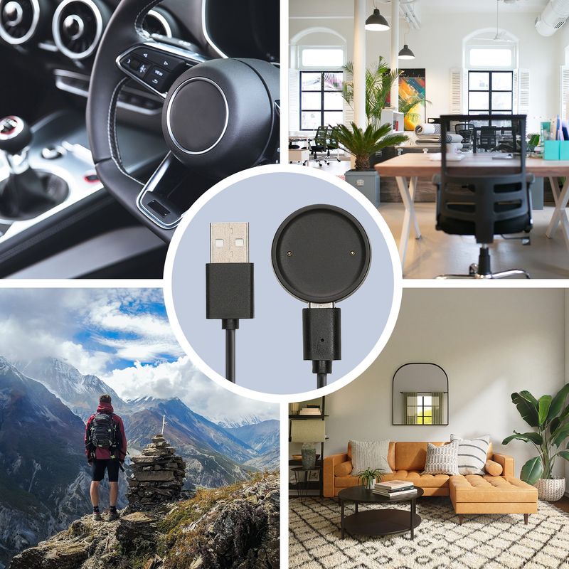 Laptop, Telefoane si Tablete - Wearables si gadgeturi - Wearables - Accesorii wearables - Cablu alimentare Kwmobile pentru Amazfit Bip 6, Active 2 (A2437), Active 2 Square (A2434), incarcare, plastic, negru - Infinity.ro
