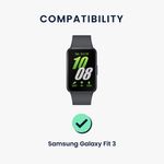 Laptop, Telefoane si Tablete - Wearables si gadgeturi - Wearables - Accesorii wearables - Curea pentru smartwatch Kwmobile pentru Samsung Galaxy Fit 3, curea reglabila, silicon, negru - Infinity.ro
