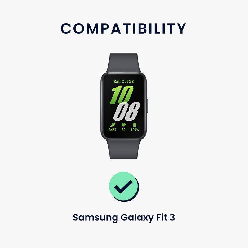 Laptop, Telefoane si Tablete - Wearables si gadgeturi - Wearables - Accesorii wearables - Curea pentru smartwatch Kwmobile pentru Samsung Galaxy Fit 3, curea reglabila, silicon, negru - Infinity.ro