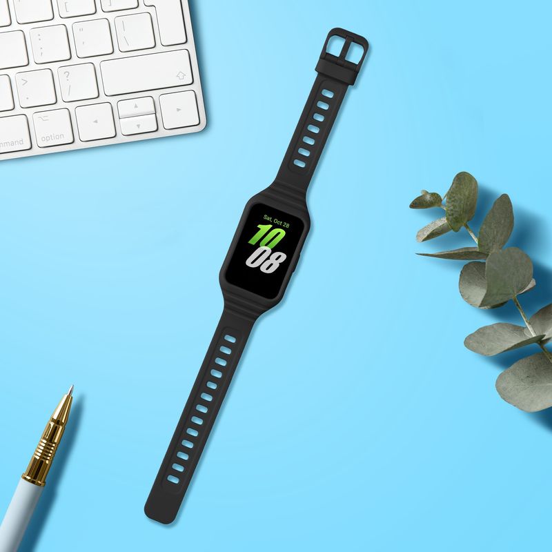 Laptop, Telefoane si Tablete - Wearables si gadgeturi - Wearables - Accesorii wearables - Curea pentru smartwatch Kwmobile pentru Samsung Galaxy Fit 3, curea reglabila, silicon, negru - Infinity.ro