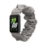 Laptop, Telefoane si Tablete - Wearables si gadgeturi - Wearables - Accesorii wearables - Curea pentru smartwatch Kwmobile pentru Samsung Galaxy Fit 3, material flexibil, bumbac, gri - Infinity.ro