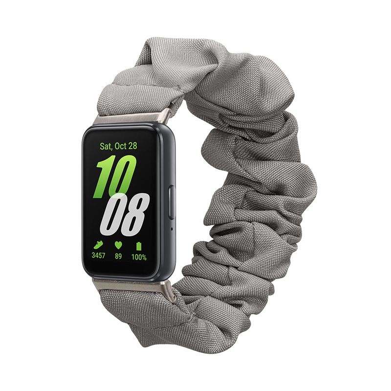 Laptop, Telefoane si Tablete - Wearables si gadgeturi - Wearables - Accesorii wearables - Curea pentru smartwatch Kwmobile pentru Samsung Galaxy Fit 3, material flexibil, bumbac, gri - Infinity.ro