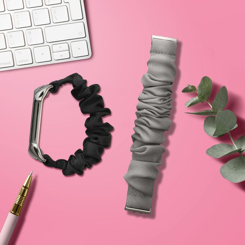 Laptop, Telefoane si Tablete - Wearables si gadgeturi - Wearables - Accesorii wearables - Curea pentru smartwatch Kwmobile pentru Samsung Galaxy Fit 3, material flexibil, bumbac, gri - Infinity.ro