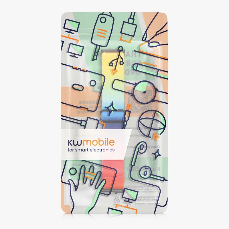 Laptop, Telefoane si Tablete - Wearables si gadgeturi - Wearables - Accesorii wearables - Curea pentru smartwatch Kwmobile pentru Samsung Galaxy Fit 3, curea reglabila, nailon, albastru, portocaliu - Infinity.ro