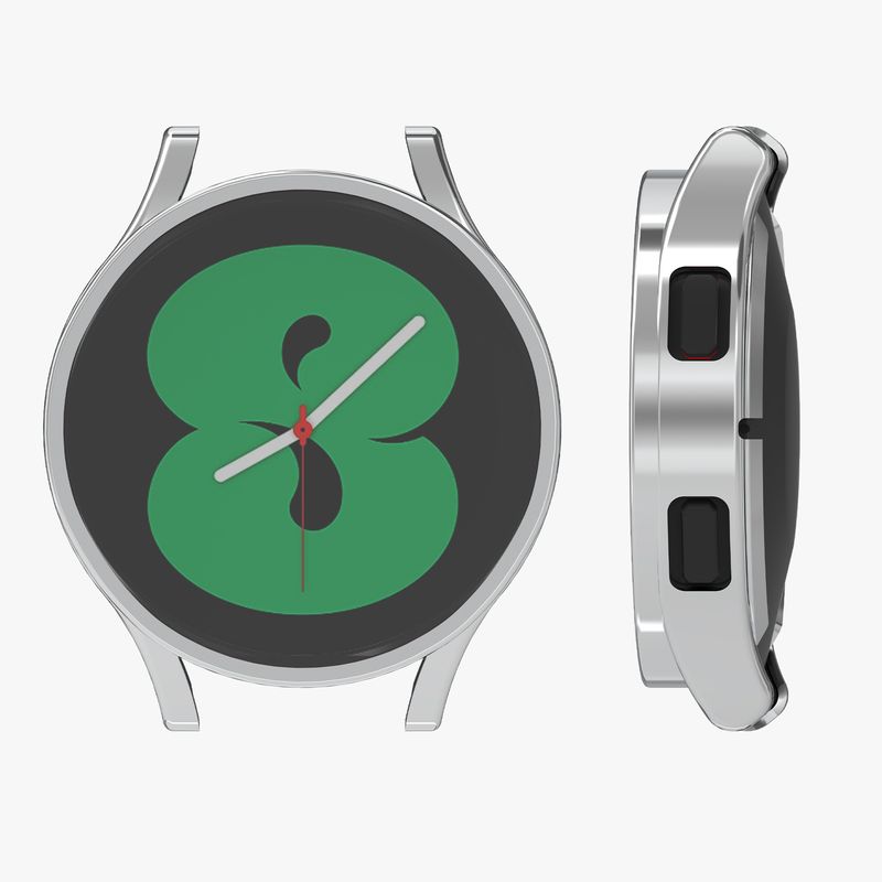 Laptop, Telefoane si Tablete - Wearables si gadgeturi - Wearables - Accesorii wearables - Set 2 huse smartwatch Kwmobile pentru Samsung Galaxy Watch 4 (40 mm), antizgarieturi, flexibil, silicon, negru, argintiu - Infinity.ro