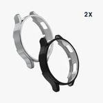 Laptop, Telefoane si Tablete - Wearables si gadgeturi - Wearables - Accesorii wearables - Set 2 huse smartwatch Kwmobile pentru Samsung Galaxy Watch 4 (40 mm), antizgarieturi, flexibil, silicon, negru, argintiu - Infinity.ro