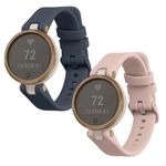 Laptop, Telefoane si Tablete - Wearables si gadgeturi - Wearables - Accesorii wearables - Set 2 curele pentru smartwatch Kwmobile pentru Garmin Lily Sport, curea reglabila, silicon, gri, roz - Infinity.ro