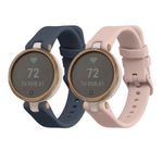 Laptop, Telefoane si Tablete - Wearables si gadgeturi - Wearables - Accesorii wearables - Set 2 curele pentru smartwatch Kwmobile pentru Garmin Lily Sport, curea reglabila, silicon, gri, roz - Infinity.ro