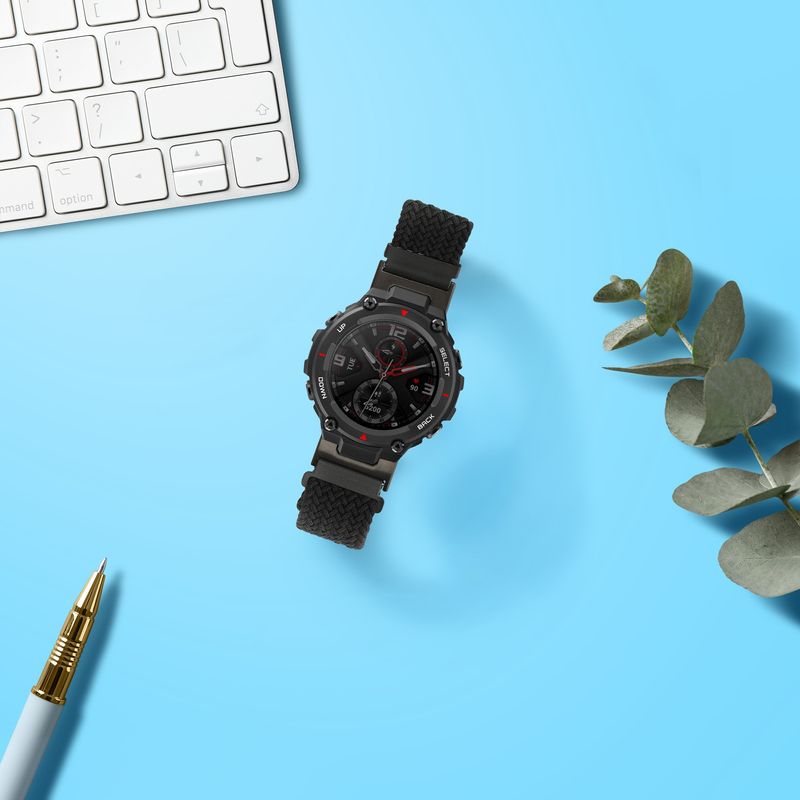 Laptop, Telefoane si Tablete - Wearables si gadgeturi - Wearables - Accesorii wearables - Curea pentru smartwatch Kwmobile pentru Amazfit T-Rex, T-Rex Pro, curea reglabila, nailon, negru - Infinity.ro