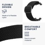 Laptop, Telefoane si Tablete - Wearables si gadgeturi - Wearables - Accesorii wearables - Curea pentru smartwatch Kwmobile pentru Amazfit T-Rex, T-Rex Pro, curea reglabila, nailon, negru - Infinity.ro