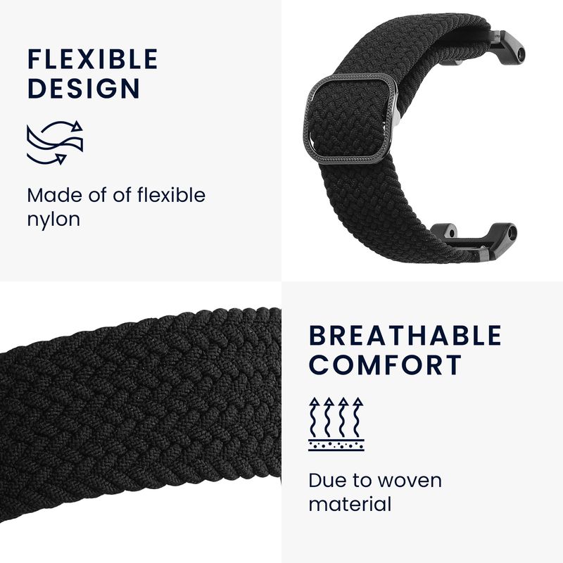 Laptop, Telefoane si Tablete - Wearables si gadgeturi - Wearables - Accesorii wearables - Curea pentru smartwatch Kwmobile pentru Amazfit T-Rex, T-Rex Pro, curea reglabila, nailon, negru - Infinity.ro