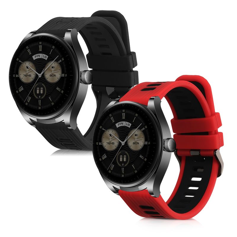 Laptop, Telefoane si Tablete - Wearables si gadgeturi - Wearables - Accesorii wearables - Set 2 curele smartwatch Kwmobile pentru Huawei Watch Buds, Watch GT 3 SE, reglabila, antizgarieturi, silicon, multicolor - Infinity.ro