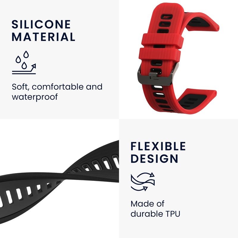 Laptop, Telefoane si Tablete - Wearables si gadgeturi - Wearables - Accesorii wearables - Set 2 curele smartwatch Kwmobile pentru Huawei Watch Buds, Watch GT 3 SE, reglabila, antizgarieturi, silicon, multicolor - Infinity.ro