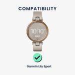 Laptop, Telefoane si Tablete - Wearables si gadgeturi - Wearables - Accesorii wearables - Set 2 curele pentru smartwatch Kwmobile pentru Garmin Lily Sport, curea reglabila, silicon, mov, bej - Infinity.ro