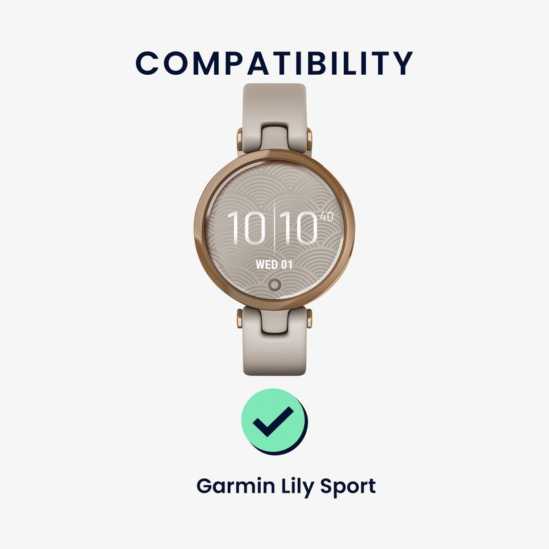 Laptop, Telefoane si Tablete - Wearables si gadgeturi - Wearables - Accesorii wearables - Set 2 curele pentru smartwatch Kwmobile pentru Garmin Lily Sport, curea reglabila, silicon, mov, bej - Infinity.ro