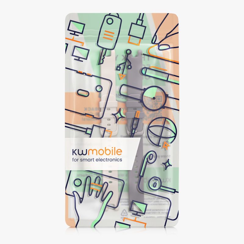 Laptop, Telefoane si Tablete - Wearables si gadgeturi - Wearables - Accesorii wearables - Set 2 curele pentru smartwatch Kwmobile pentru Garmin Lily Sport, curea reglabila, silicon, mov, bej - Infinity.ro