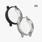 Laptop, Telefoane si Tablete - Wearables si gadgeturi - Wearables - Accesorii wearables - Set 2 huse smartwatch Kwmobile pentru Garmin vivoactive 5, active 5, antizgarieturi, flexibil, silicon, negru, argintiu - Infinity.ro
