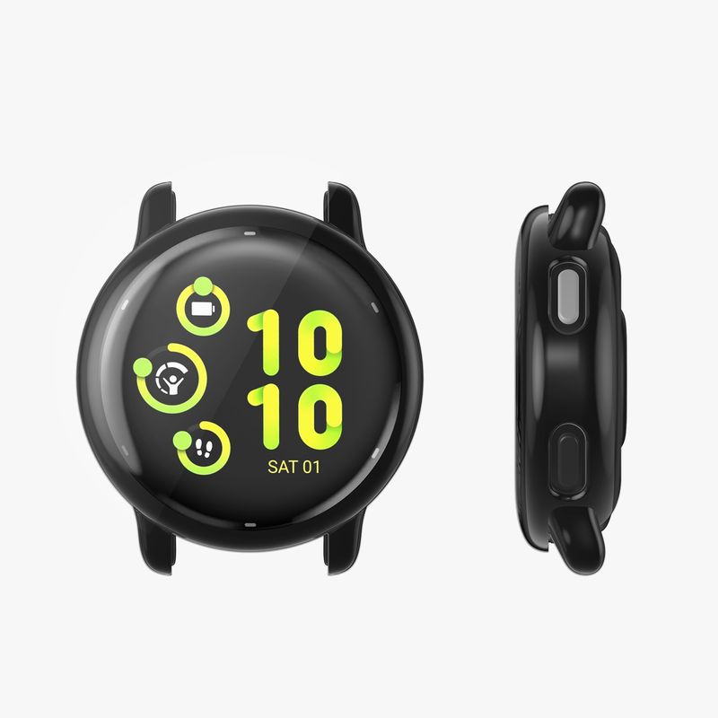 Laptop, Telefoane si Tablete - Wearables si gadgeturi - Wearables - Accesorii wearables - Set 2 huse smartwatch Kwmobile pentru Garmin vivoactive 5, active 5, antizgarieturi, flexibil, silicon, negru, argintiu - Infinity.ro