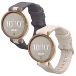 Laptop, Telefoane si Tablete - Wearables si gadgeturi - Wearables - Accesorii wearables - Set 2 curele pentru smartwatch Kwmobile pentru Garmin Lily Sport, curea reglabila, silicon, mov, bej - Infinity.ro
