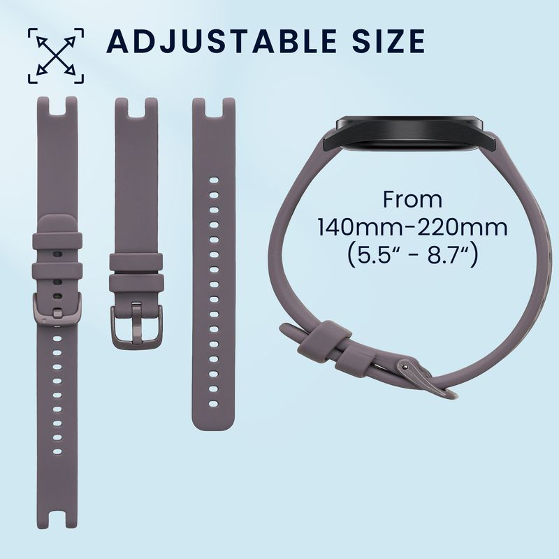 Laptop, Telefoane si Tablete - Wearables si gadgeturi - Wearables - Accesorii wearables - Set 2 curele pentru smartwatch Kwmobile pentru Garmin Lily Sport, curea reglabila, silicon, mov, bej - Infinity.ro