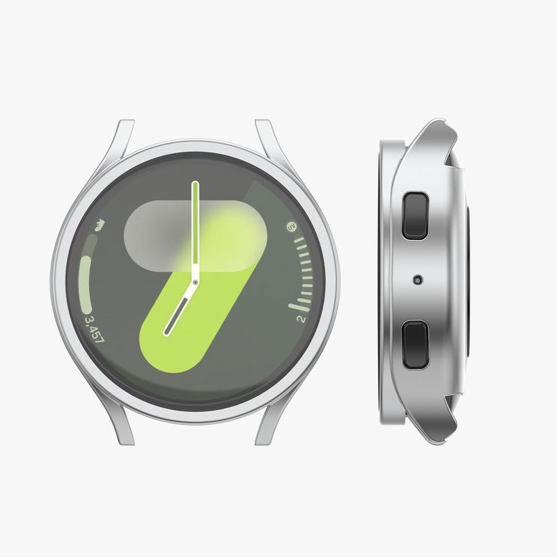 Laptop, Telefoane si Tablete - Wearables si gadgeturi - Wearables - Accesorii wearables - Set 2 huse smartwatch Kwmobile pentru Samsung Galaxy Watch 7 44 mm, antizgarieturi, flexibil, silicon, negru, argintiu - Infinity.ro