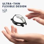 Laptop, Telefoane si Tablete - Wearables si gadgeturi - Wearables - Accesorii wearables - Set 2 huse smartwatch Kwmobile pentru Garmin vivoactive 5, active 5, antizgarieturi, flexibil, silicon, negru, argintiu - Infinity.ro