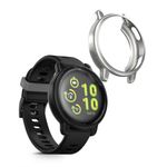 Laptop, Telefoane si Tablete - Wearables si gadgeturi - Wearables - Accesorii wearables - Set 2 huse smartwatch Kwmobile pentru Garmin vivoactive 5, active 5, antizgarieturi, flexibil, silicon, negru, argintiu - Infinity.ro