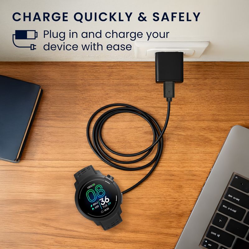 Laptop, Telefoane si Tablete - Wearables si gadgeturi - Wearables - Accesorii wearables - Cablu alimentare Kwmobile pentru Coros PACE Pro, incarcare, plastic, negru - Infinity.ro