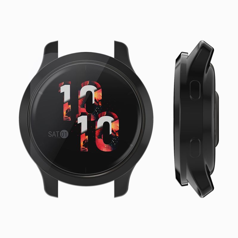 Laptop, Telefoane si Tablete - Wearables si gadgeturi - Wearables - Accesorii wearables - Set 2 huse smartwatch Kwmobile pentru Garmin Venu 2S, vivoactive 4S, antizgarieturi, flexibil, silicon, argintiu, gri - Infinity.ro