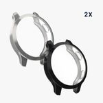 Laptop, Telefoane si Tablete - Wearables si gadgeturi - Wearables - Accesorii wearables - Set 2 huse smartwatch Kwmobile pentru Garmin Venu 2S, vivoactive 4S, antizgarieturi, flexibil, silicon, argintiu, gri - Infinity.ro