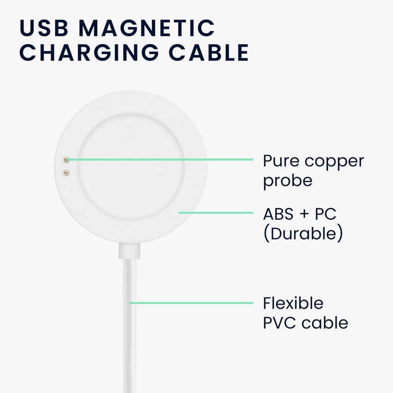 Laptop, Telefoane si Tablete - Wearables si gadgeturi - Wearables - Accesorii wearables - Cablu alimentare Kwmobile pentru Xiaomi Watch S2 (42 mm, 46 mm), incarcare, plastic, alb - Infinity.ro