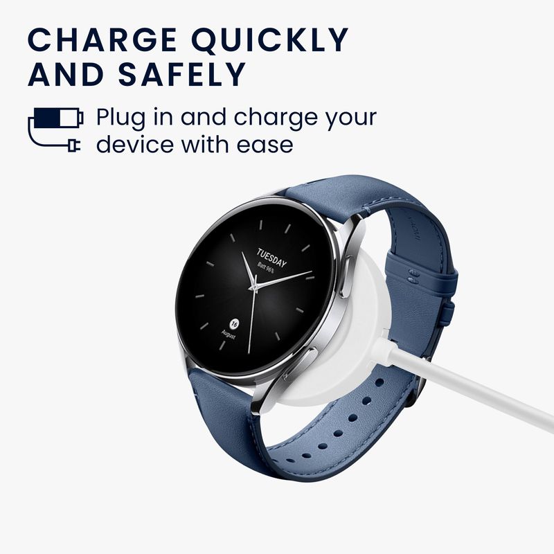 Laptop, Telefoane si Tablete - Wearables si gadgeturi - Wearables - Accesorii wearables - Cablu alimentare Kwmobile pentru Xiaomi Watch S2 (42 mm, 46 mm), incarcare, plastic, alb - Infinity.ro