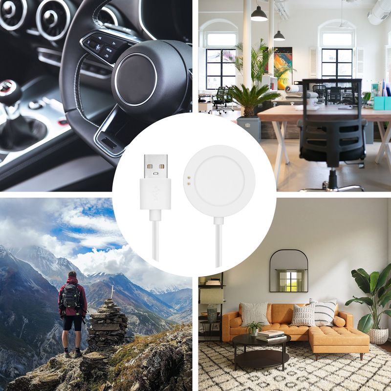 Laptop, Telefoane si Tablete - Wearables si gadgeturi - Wearables - Accesorii wearables - Cablu alimentare Kwmobile pentru Xiaomi Watch S2 (42 mm, 46 mm), incarcare, plastic, alb - Infinity.ro