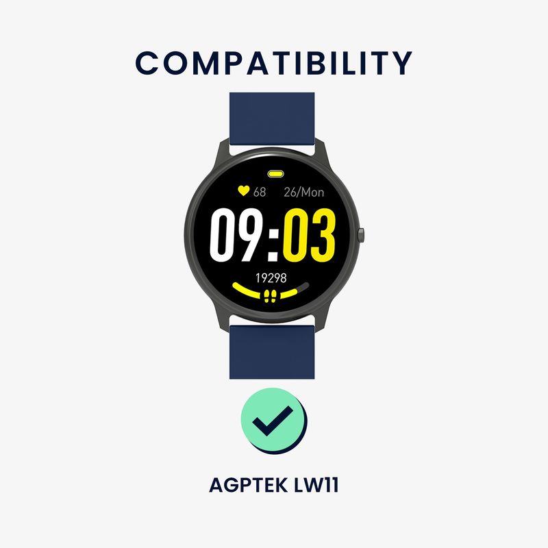 Laptop, Telefoane si Tablete - Wearables si gadgeturi - Wearables - Accesorii wearables - Set 2 curele pentru smartwatch Kwmobile pentru AGPTEK LW11, curea reglabila, silicon, negru, albastru - Infinity.ro