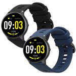 Laptop, Telefoane si Tablete - Wearables si gadgeturi - Wearables - Accesorii wearables - Set 2 curele pentru smartwatch Kwmobile pentru AGPTEK LW11, curea reglabila, silicon, negru, albastru - Infinity.ro