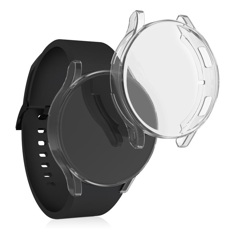 Laptop, Telefoane si Tablete - Wearables si gadgeturi - Wearables - Accesorii wearables - Set 2 huse smartwatch Kwmobile pentru Samsung Galaxy Watch 4 (40 mm), antizgarieturi, flexibil, silicon, transparent - Infinity.ro
