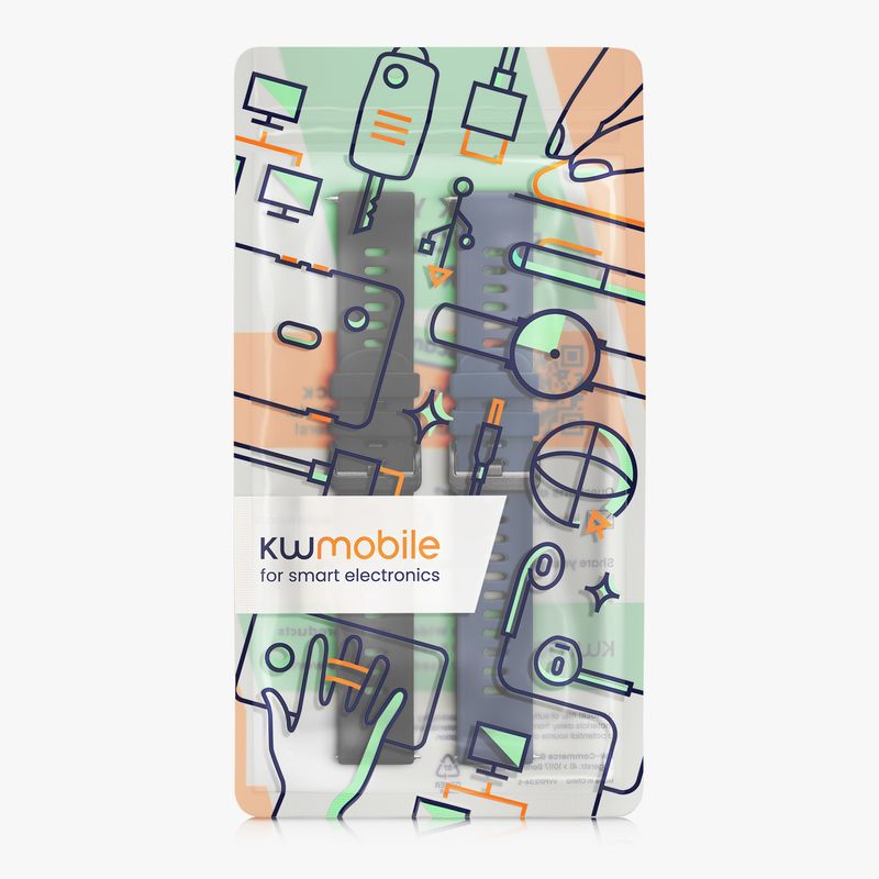 Laptop, Telefoane si Tablete - Wearables si gadgeturi - Wearables - Accesorii wearables - Set 2 curele pentru smartwatch Kwmobile pentru AGPTEK LW11, curea reglabila, silicon, negru, albastru - Infinity.ro