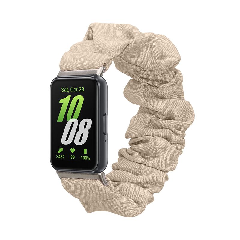Laptop, Telefoane si Tablete - Wearables si gadgeturi - Wearables - Accesorii wearables - Curea pentru smartwatch Kwmobile pentru Samsung Galaxy Fit 3, material flexibil, bumbac, bej - Infinity.ro