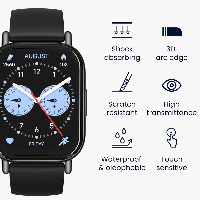 Laptop, Telefoane si Tablete - Wearables si gadgeturi - Wearables - Accesorii wearables - Set 2 folii de protectie pentru smartwatch Kwmobile pentru Xiaomi Redmi Watch 5 Lite, anti-amprenta, PET, transparent - Infinity.ro