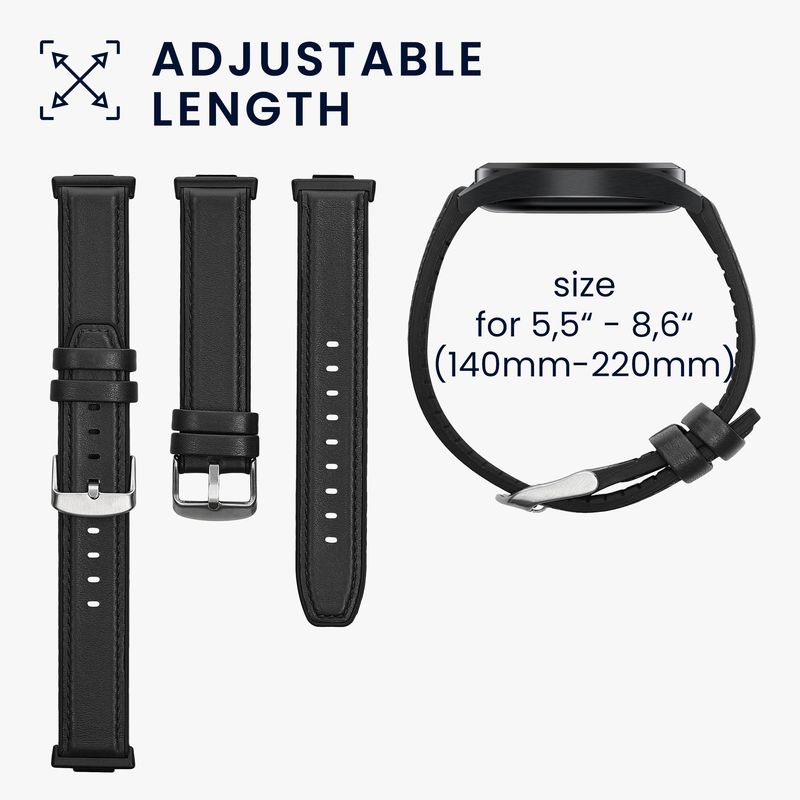 Laptop, Telefoane si Tablete - Wearables si gadgeturi - Wearables - Accesorii wearables - Curea pentru smartwatch Kwmobile pentru Huawei Watch Fit 2, curea reglabila, piele naturala, silicon, negru - Infinity.ro