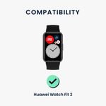 Laptop, Telefoane si Tablete - Wearables si gadgeturi - Wearables - Accesorii wearables - Curea pentru smartwatch Kwmobile pentru Huawei Watch Fit 2, curea reglabila, piele naturala, silicon, negru - Infinity.ro